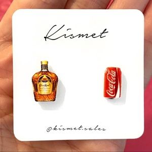 Crown and Coke Stud Earrings